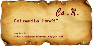 Csizmadia Manó névjegykártya